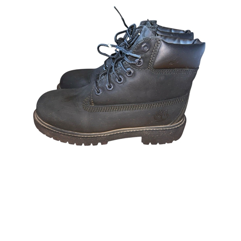 Timberland 6 Inch Premium Waterproof Boot Black Nubuck Youth 1 Fall Preppy - Picture 1 of 9